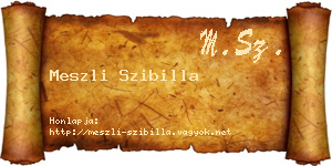 Meszli Szibilla névjegykártya